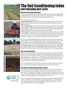 The Soil Conditioning Index - NRCS - USDA