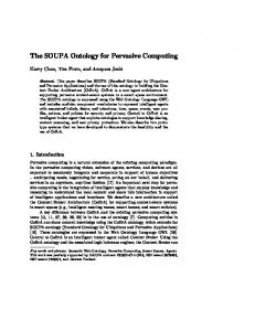 The SOUPA Ontology for Pervasive Computing - UMBC ebiquity