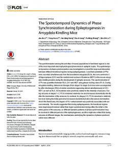 The Spatiotemporal Dynamics of Phase ...