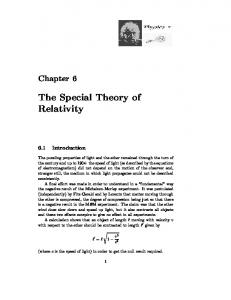 The Special Theory of Relativity