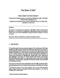 The State of SAT - Cornell Computer Science - Cornell University