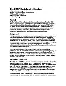 The STEP Modular Architecture - CiteSeerX