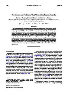 The Structure and Evolution of Heat Waves in ... - AMS Journals