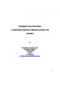 The Subjective Value of Information: An experimental comparison of ...