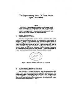 The Supercrossing Index Of Torus Knots - CSUSB Math ...