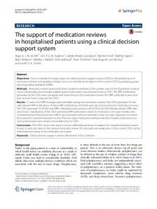 The support of medication reviews in hospitalised ... - Semantic Scholar