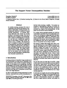 The Support Vector Decomposition Machine - CiteSeerX