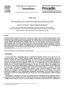 The teaching of science through the performing arts - Science Direct