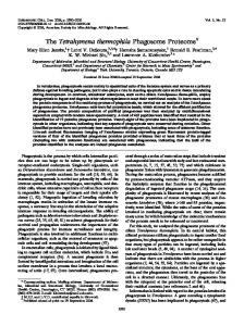 The Tetrahymena thermophila Phagosome Proteome - Department of ...