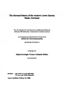 The thermal history of the western Lower Saxony