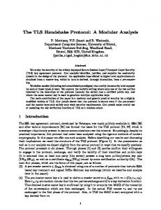 The TLS Handshake Protocol: A Modular Analysis - Semantic Scholar