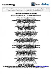 The Transcription Factor Encyclopedia