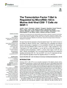 The Transcription Factor T-Bet Is Regulated by ... - Semantic Scholar