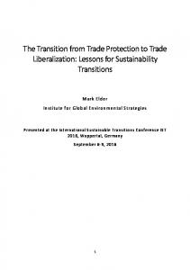 The Transition from Trade Protection to Trade Liberalization: Lessons ...
