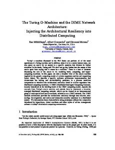 The Turing O-Machine and the DIME Network Architecture - CiteSeerX