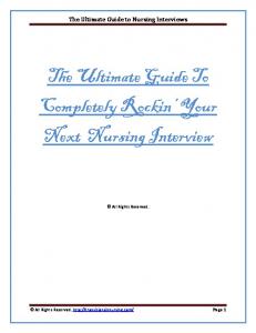 The Ultimate Guide to Nursing Interviews - Transitions in Nursing