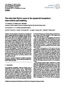 The ultra-fast Kelvin waves in the equatorial ... - ann-geophys.net