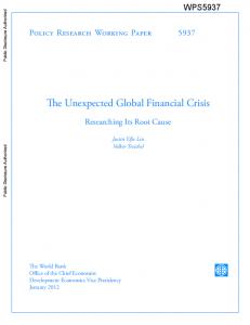 The Unexpected Global Financial Crisis