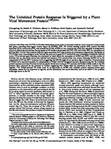 The Unfolded Protein Response Is Triggered by a ... - Plant Physiology