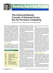 The Universal Remote Console: A Universal Access Bus for Pervasive ...