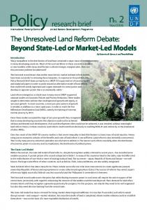 The Unresolved Land Reform Debate