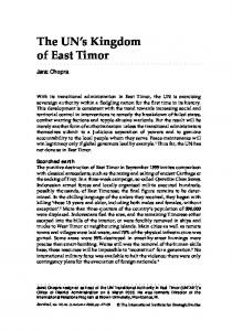 The UN's Kingdom of East Timor