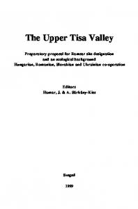 The Upper Tisa Valley