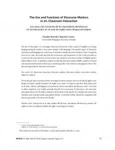 The Use and Functions of Discourse Markers in EFL ... - Dialnet