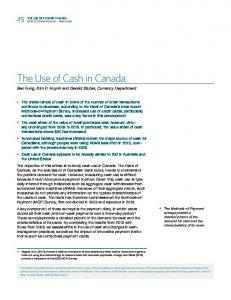 The Use of Cash in Canada - Bank of Canada