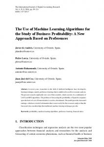 The Use of Machine Learning Algorithms for the ... - Semantic Scholar