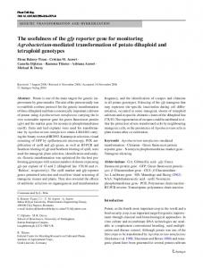 The usefulness of the gfp reporter gene for monitoring Agrobacterium ...