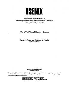 The UVM Virtual Memory System - Usenix