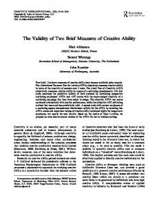 The Validity of Two Brief Measures of Creative Ability