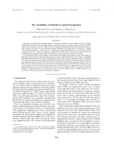 The Variability of Modeled Tropical Precipitation