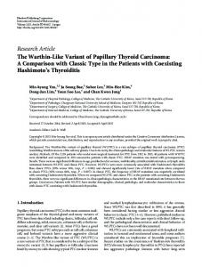 The Warthin-Like Variant of Papillary Thyroid Carcinoma: A ...