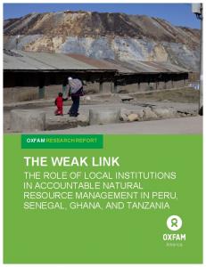 THE WEAK LINK - Oxfam America