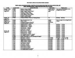 THE WEST AFRICAN EXAMINATIONS COUNCIL