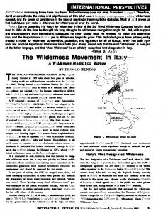 The Wilderness Movement in Italy-