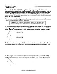 The Wizard of Oz - MathBits.com