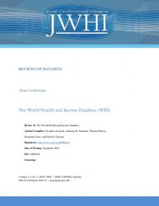 The World Wealth and Income Database (WID) - Journal of World