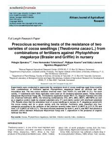 Theobroma cacao L. - Academic Journals