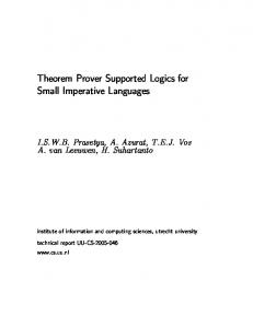 Theorem Prover Supported Logics for Small Imperative Languages