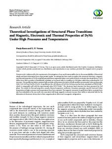 Theoretical Investigations of Structural Phase Transitions and