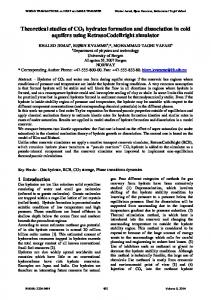 Theoretical studies of CO2 hydrates formation and dissociation ... - Core