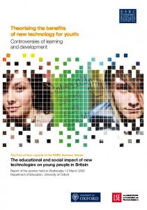 Theorising the benefits of new technology for youth - LSE Research ...