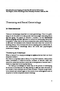 Theorizing and Social Gerontology