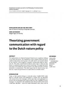 Theorizing government communication with regard ... - Ingenta Connect