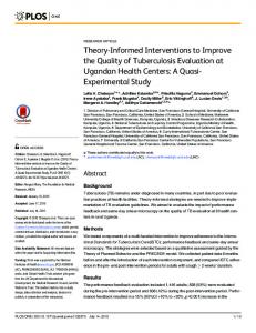 Theory-Informed Interventions to Improve the ... - Semantic Scholar