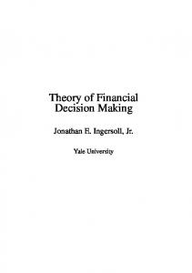 Theory of Financial Decision Making