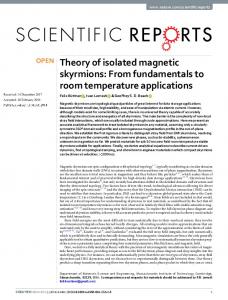 Theory of isolated magnetic skyrmions: From fundamentals to ... - Nature